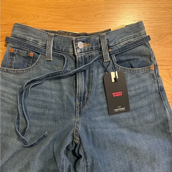 Levis XL Straight Mid-Rise Wide-Leg Tie-Waist Jeans - Picture 3 of 5